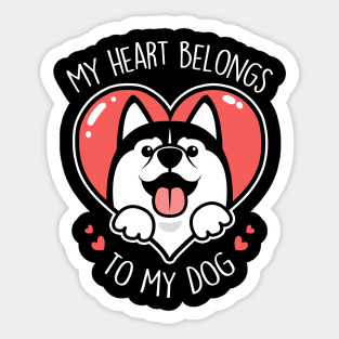 Valentine's Day Husky Dog Sticker